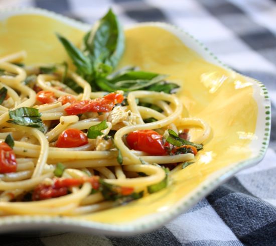 Roasted cherry tomato pasta